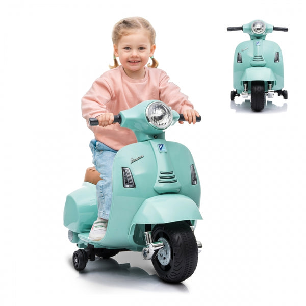 Moto elettrica per bambini | Vespa Piaggio | Antiribaltamento | Motore 30W | 2,5 km/h | Effetto musicale | Roma | Mobiclinic