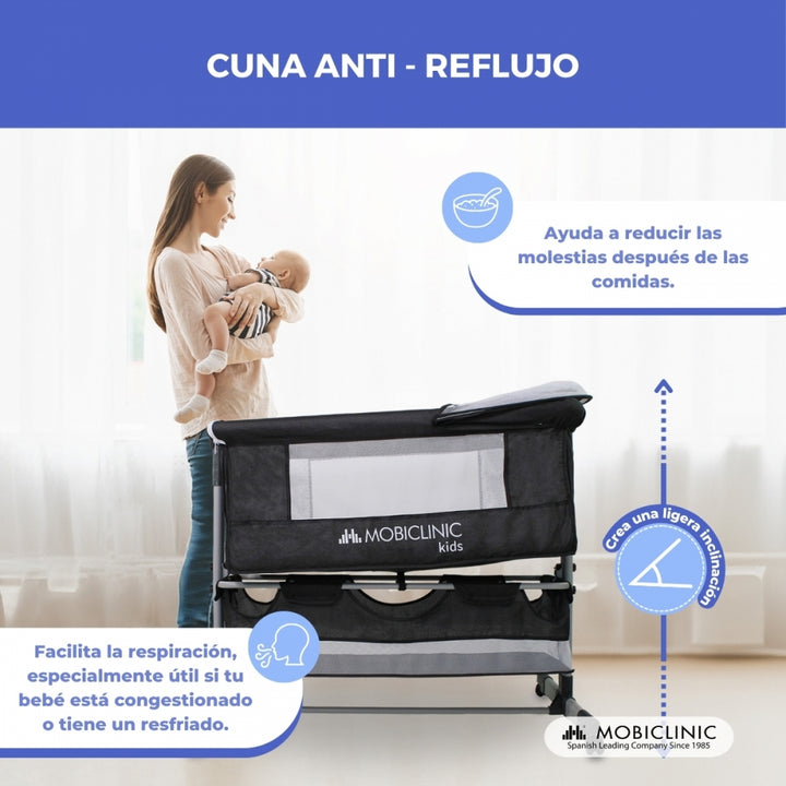 Lettino 3 In 1 Mobiclinic Night - Co-sleeping, Dondolo, Regolabile In Altezza, Con Ruote E Zanzariera | Fino A 20 Kg - Foto 3