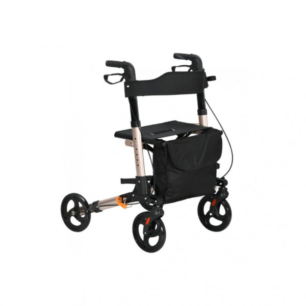 Andador 4 ruedas | Plegable | Aluminio | Frenos en manetas | Asiento y respaldo | Trajano | Deluxe | Mobiclinic