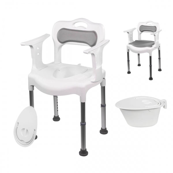 Sedia comoda | Altezza regolabile | Seduta e schienale imbottiti | Antiscivolo | 3500 ml | Guido | Mobiclinic