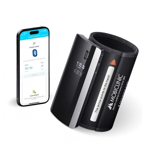 Misuratore di pressione sanguigna da braccio | Bluetooth e APP | Guida vocale | Memoria | USB | Cardiomed | Mobiclinic