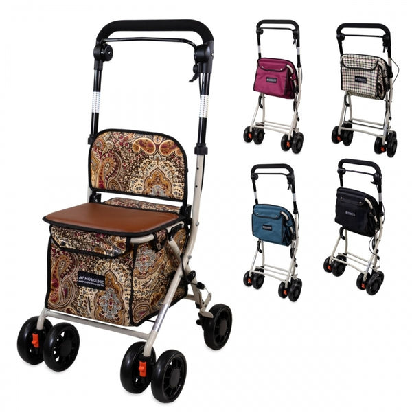 Carrello spesa deambulatore per anziani| 4 ruote | Pieghevole | Con borsa | Con freni| Con stampa | Coliseo | Mobiclinic