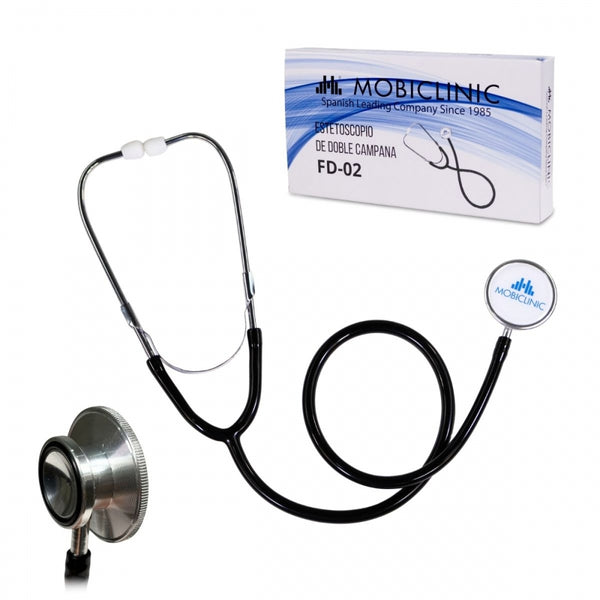 Fonendoscopio | Stetoscopio | Alluminio e PVC | Nero | Mobiclinic