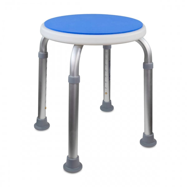 Sgabello da bagno | Altezza regolabile | Max 100 Kg | Cuscino in EVA | Puntali antiscivolo | Alluminio | Foco | Mobiclinic