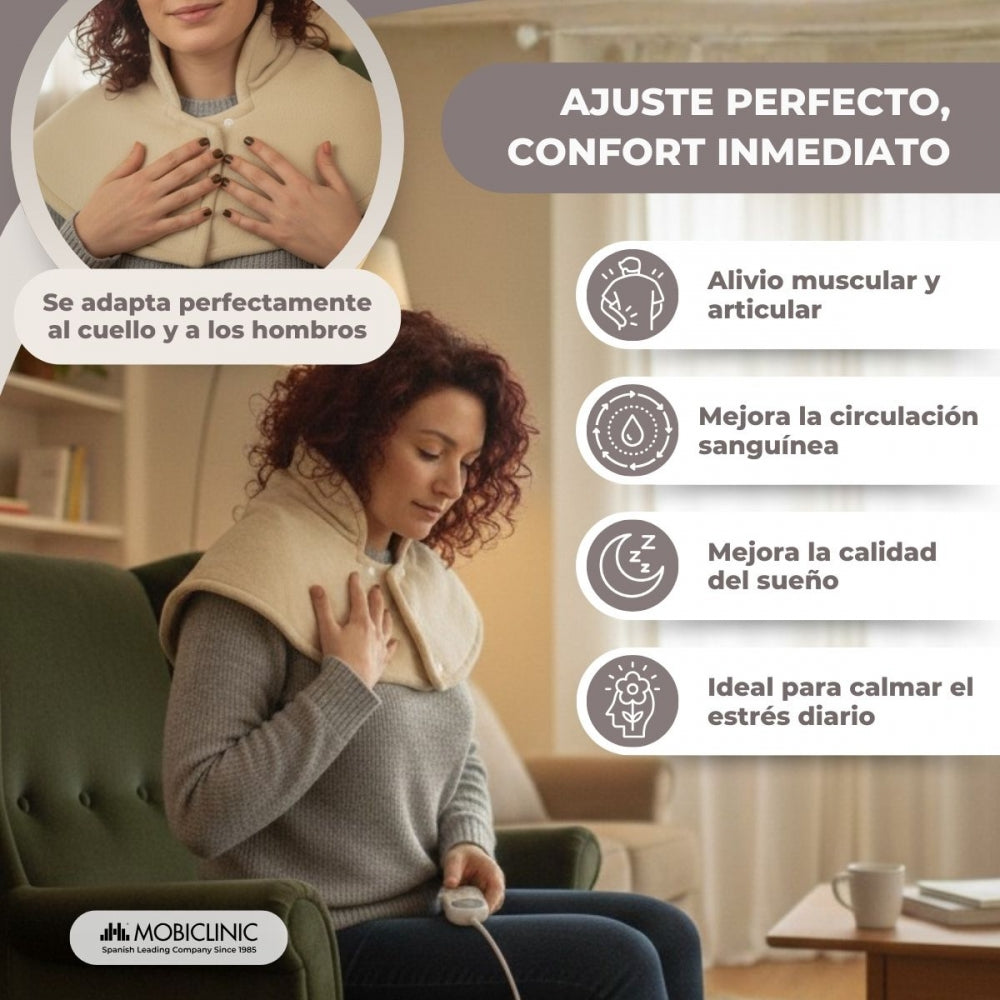 Cuscino Riscaldante Elettrico 30x60 Cm Con Spegnimento Automatico - 9 Livelli, Umido/Asciutto, LCD, Lavabile