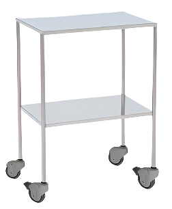 Mesa auxiliar | Acero esmaltado | 2 Estantes |4 ruedas | 2 Frenos | Mobiclinic