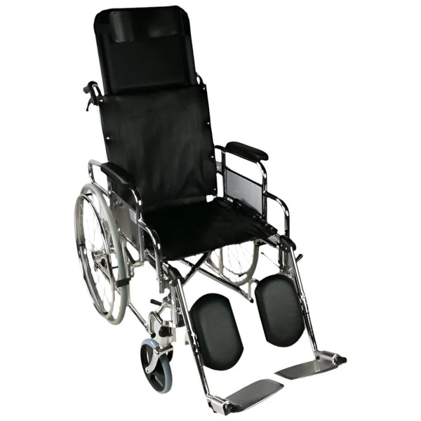 Sedia a rotelle pieghevole | Schienale reclinabile| Ortopedico | Poggiagambe e poggiatesta | Obelisco | Mobiclinic
