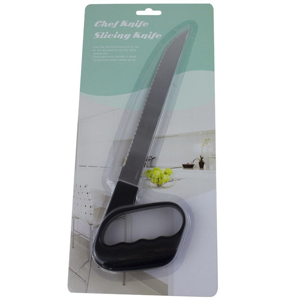 Coltello professionale | Impugnatura ergonomica | Lama liscia | Acciaio inox | Nero |