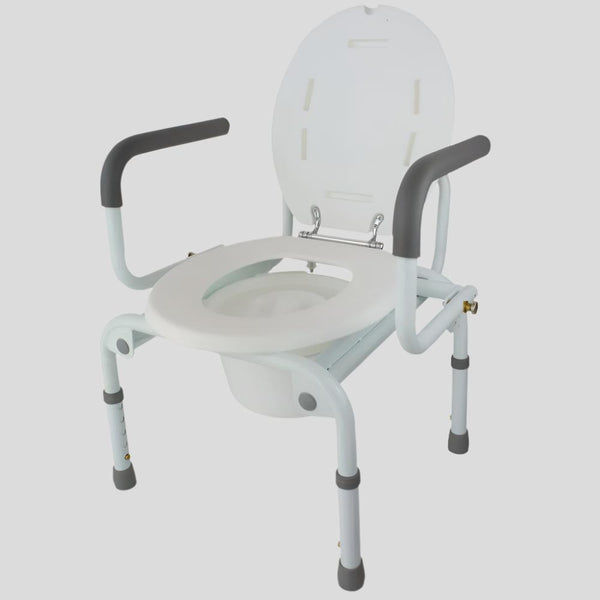 Silla con inodoro | Reposabrazos abatibles | Regulable en altura | Cabo |